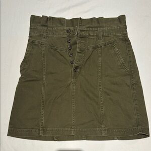 Banana Republic Olive Green Button-Front Skirt High-waisted denim skirt